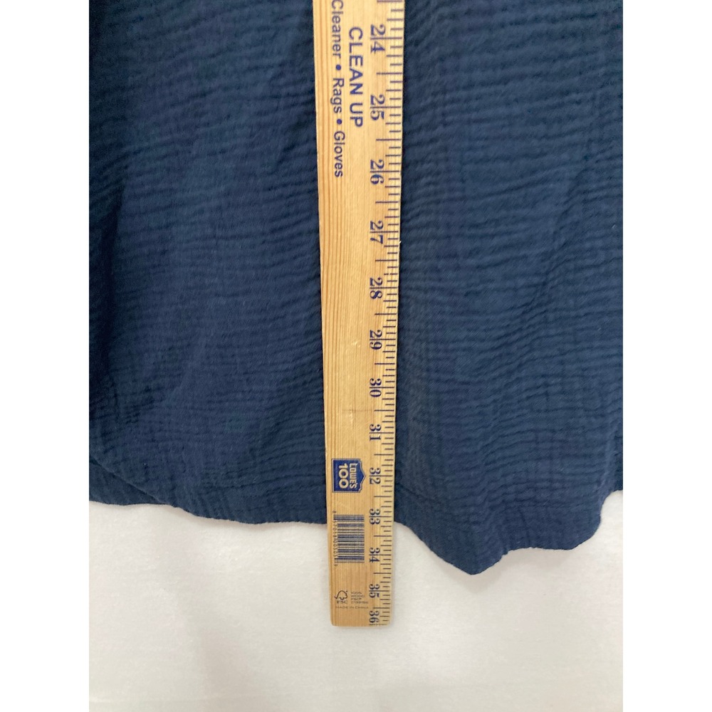 J. Jill Navy Button-Down Cotton Gauze Shirt - Picture 4 of 8